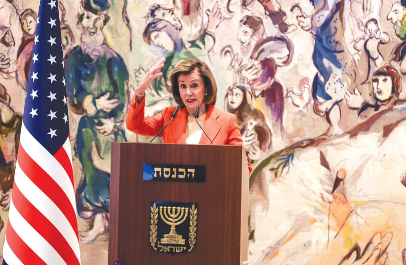  Nancy Pelosi visits the Knesset. (credit: AMMAR AWAD/REUTERS)