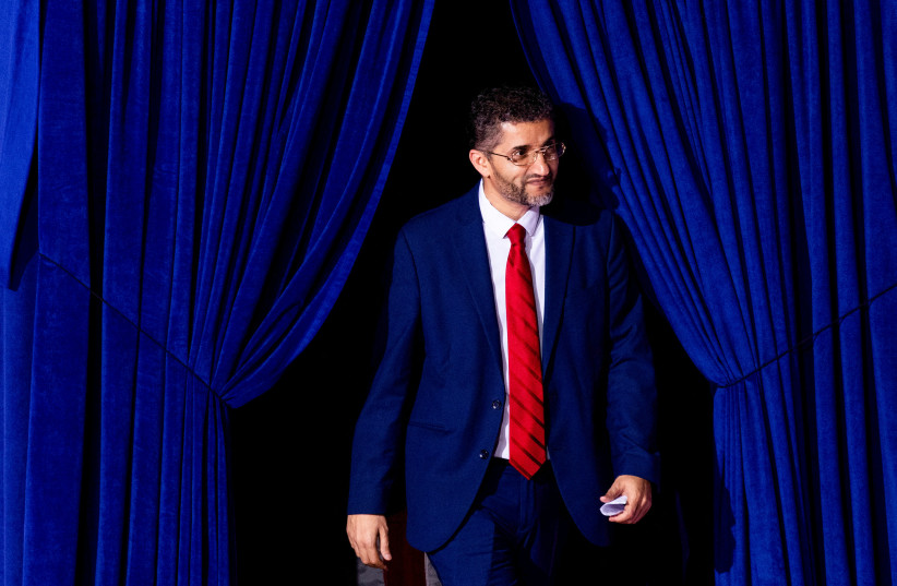 Amer Ghalib, the mayor of Hamtramck, arrives to the rally where Republican presidential nominee and former US President Donald Trump is expected to hold a campaign rally in Grand Rapids, Michigan, US, November 4, 2024. (credit: CARLOS OSORIO/REUTERS)