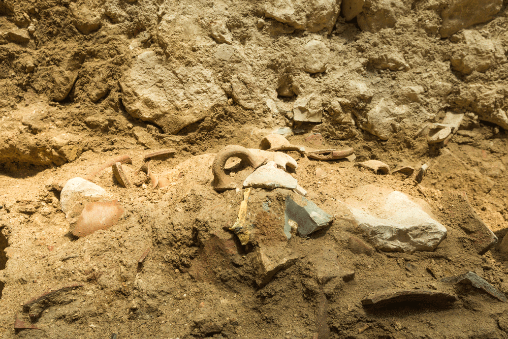 Pottery as it was found in the City of David excavation site of the 8th century BCE earthquake mentioned in the Bible (Israel Antiquities Authority)