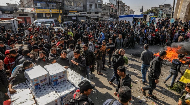 Gazans in Rafah protest Hamas control over aid