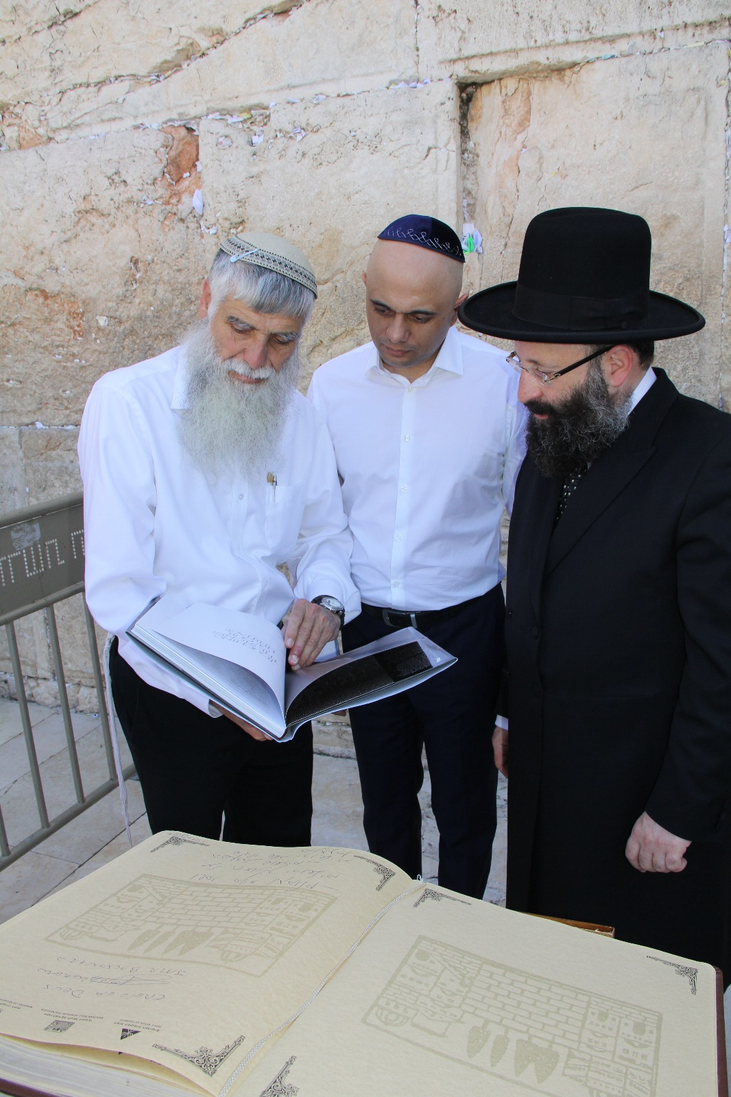 Great Britain Home Secretary Sajid Javid Photo Credit The Western Wall Heritage Foundation|PM Netanyahu Meets with UK Home Secretary Sajid Javid photo credit Amos Ben-Gershom GPO