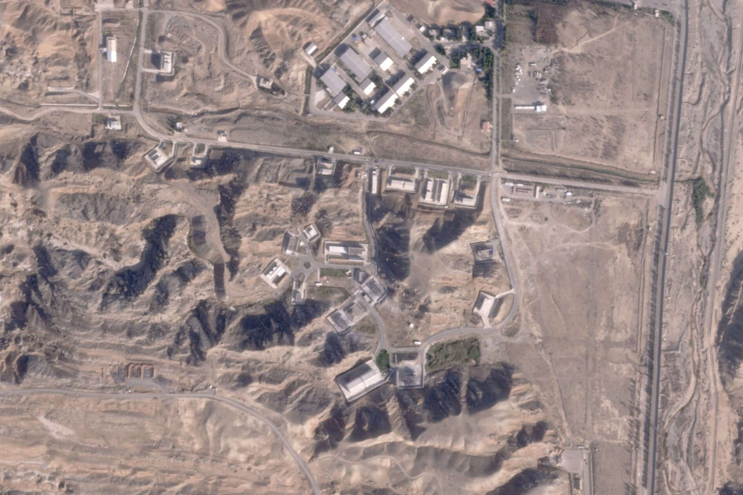 Damaged buildings at Iran's Parchin military base outside of Tehran, Iran, Sunday, Oct. 27, 2024 following an Israeli strike (AP / Planet Labs PBC)