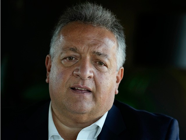 Moderna co-founder and chairman Noubar Afeyan answers to questions during an interview with the Associated Press, in Rome, Monday, Oct. 11, 2021. (AP Photo/Andrew Medichini)