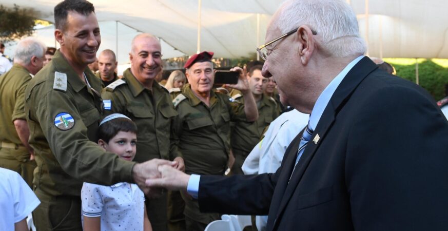 President Rivlin presented certificates of excellence IDF outstanding reserve units photo credit Mark Neiman GPO|President Rivlin with Jason Greenblatt photo credit Mark Neiman GPO