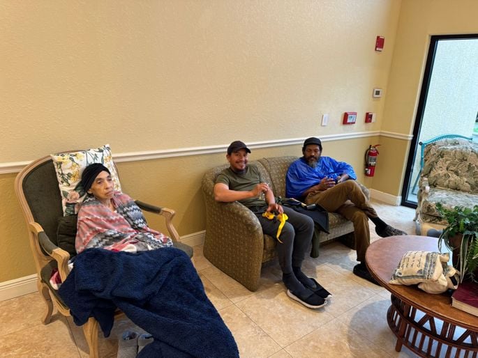 People whose houses were impacted shelter at Chabad.