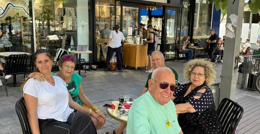 Patrons at Café Otef in Tel Aviv. Credit: Courtesy.