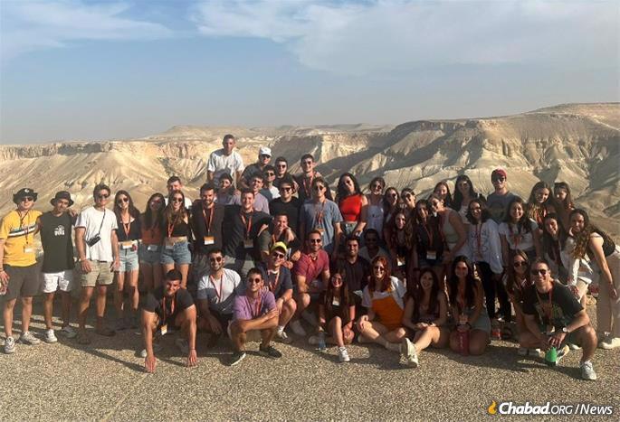 Birthright Israel students in the Judean Desert.