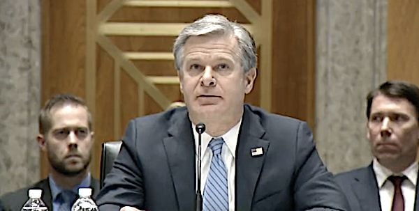 FBI Director Christopher Wray testifies to the Senate Nov. 17, 2022 (Video screenshot)