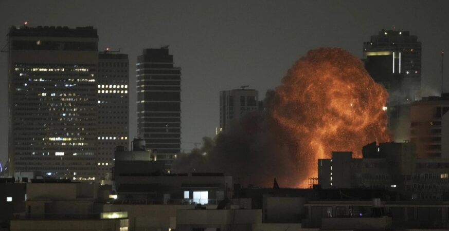 anian missiles target Tel Aviv on Sunday. Iranian officials have indicated a willingness to rejoin nuclear negotiations on the condition that the United States refrains from joining the Israeli offensive. Credit: AP