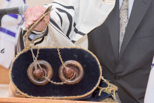 A Torah scroll