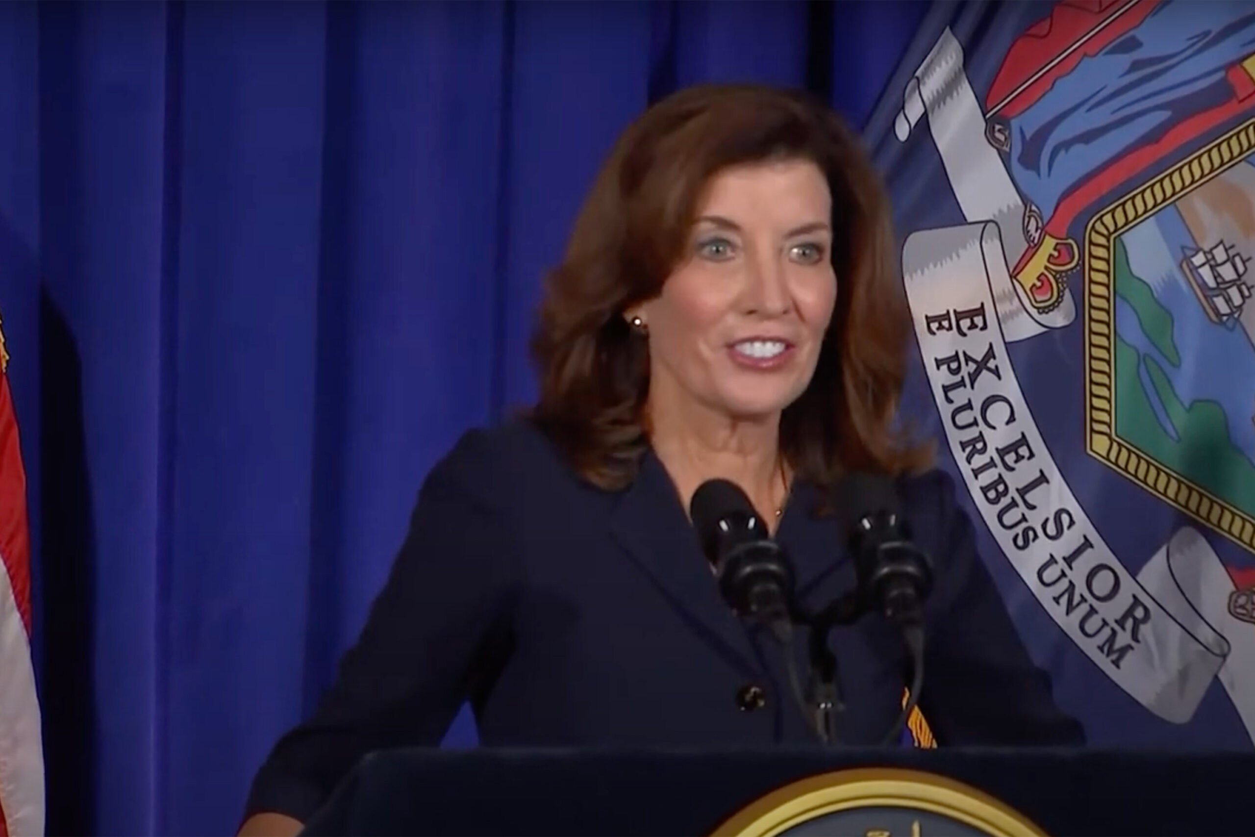 Screenshot of Incoming Governor Kathy Hochul on Aug 11th 2021