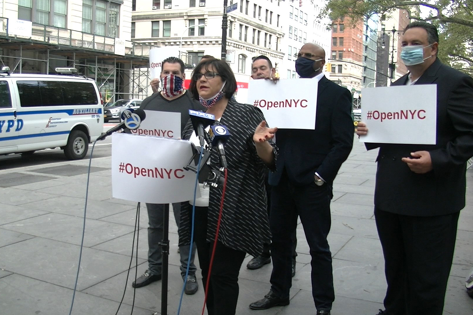 Staten Island borough presidential candidate Letitia Remauro speaks in favor of additional financial support for restaurants during the coronavirus.