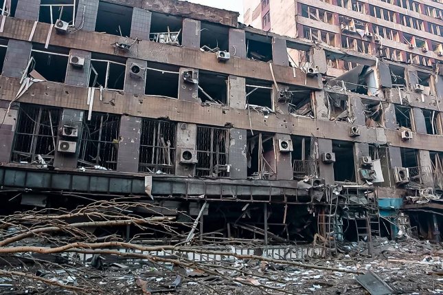 Mariupol now lies in a near total state of ruin (UPI)