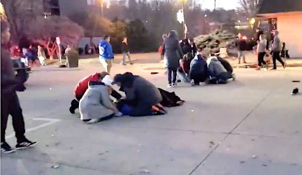 Victims struck by an SUV during the Christmas Parade in Waukesha, Wisconsin on Sunday, Nov. 21, 2021. (Photo courtesy Jordan Woynilko/Twitter)